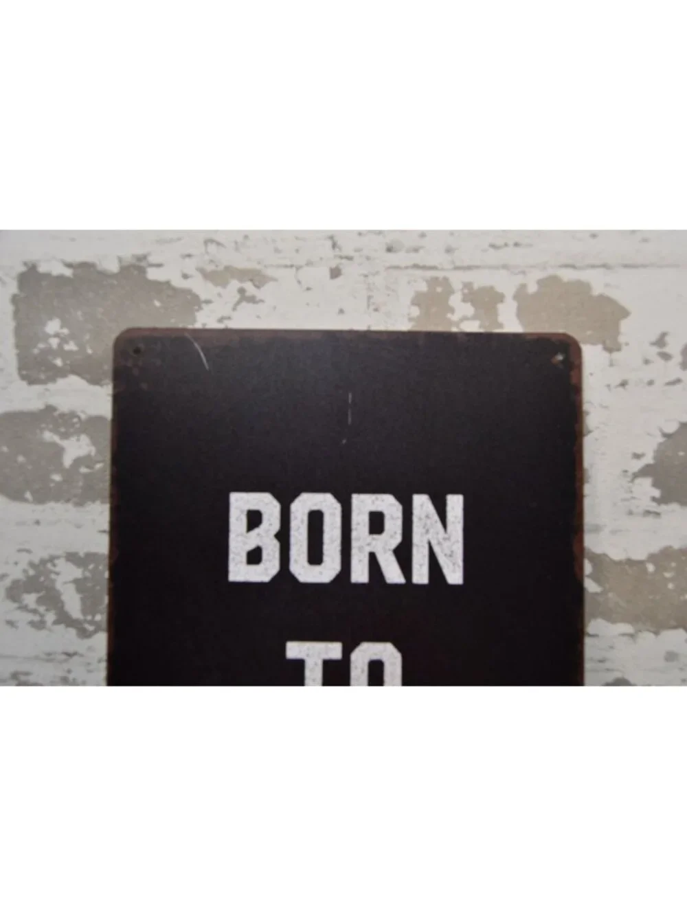 Born To Fight Metal Wall Sign Rustic Finish Motivational Decor 12 x 8 inches